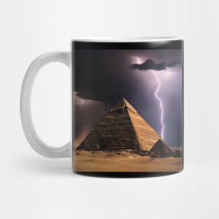 Iconic World Landmarks During A Thunderstorm: The Pyramids Egypt Mug